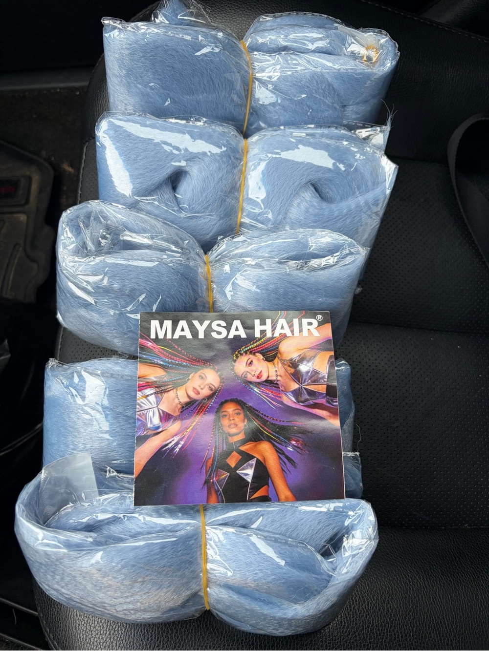 Synthetic Braiding Hair - Light Blue (actually 6 packs.)
